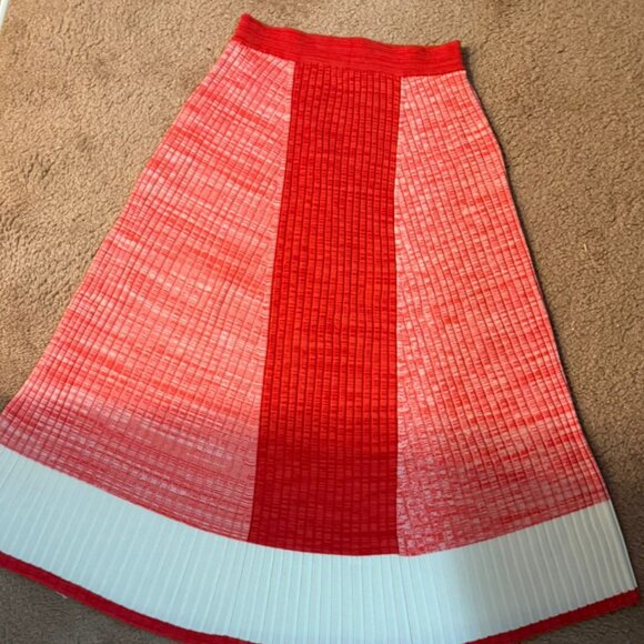 ME+EM Colourblock Knit Pleated Maxi Skirt | Wool Cashmere Blend | Size S - Picture 2 of 9